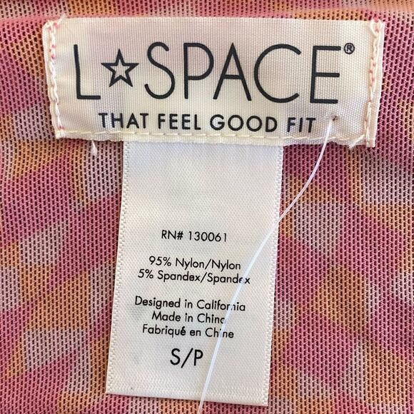 L*Space Pink/Orange Bandera Tie Crop Top Swimsuit Coverup. Size Small. New! NWT - Picture 7 of 9